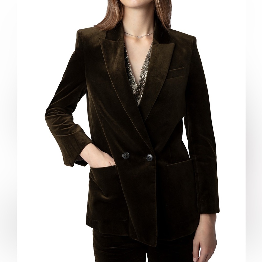 NWT - Zadig & Voltaire Double Breasted Khaki Blazer